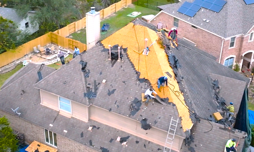 Before and after storm damage repair